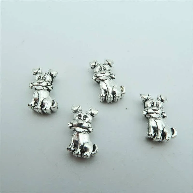 10 Pcs for 10mm flat leather,Antique Silver Dog jewelry supplies jewelry finding D-1-10-112