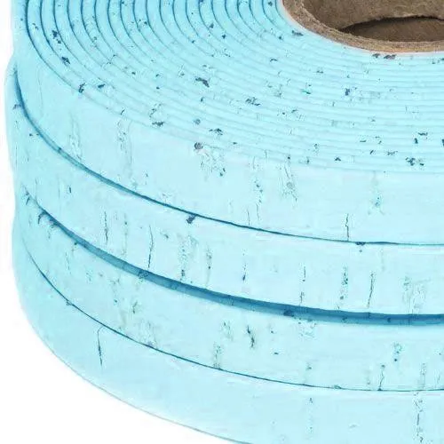 10mm Flat Portuguese Cork - Pale Blue(Sold by the Inch)