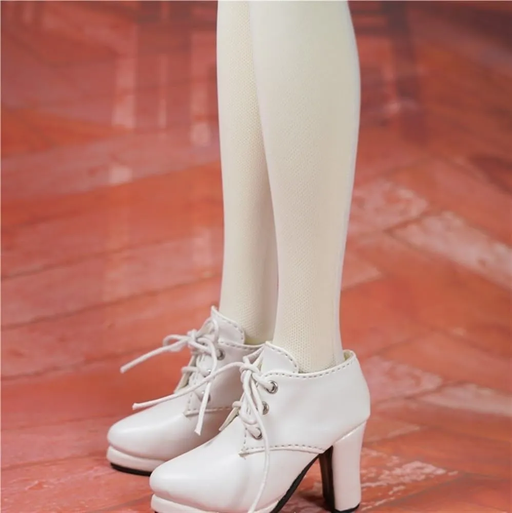1/3 Scale BJD Doll Model Figure Doll High Heeled Boots U6T3 for Female Movable Doll Action Figure，Joints Dolls Miniatures Accessories(White)