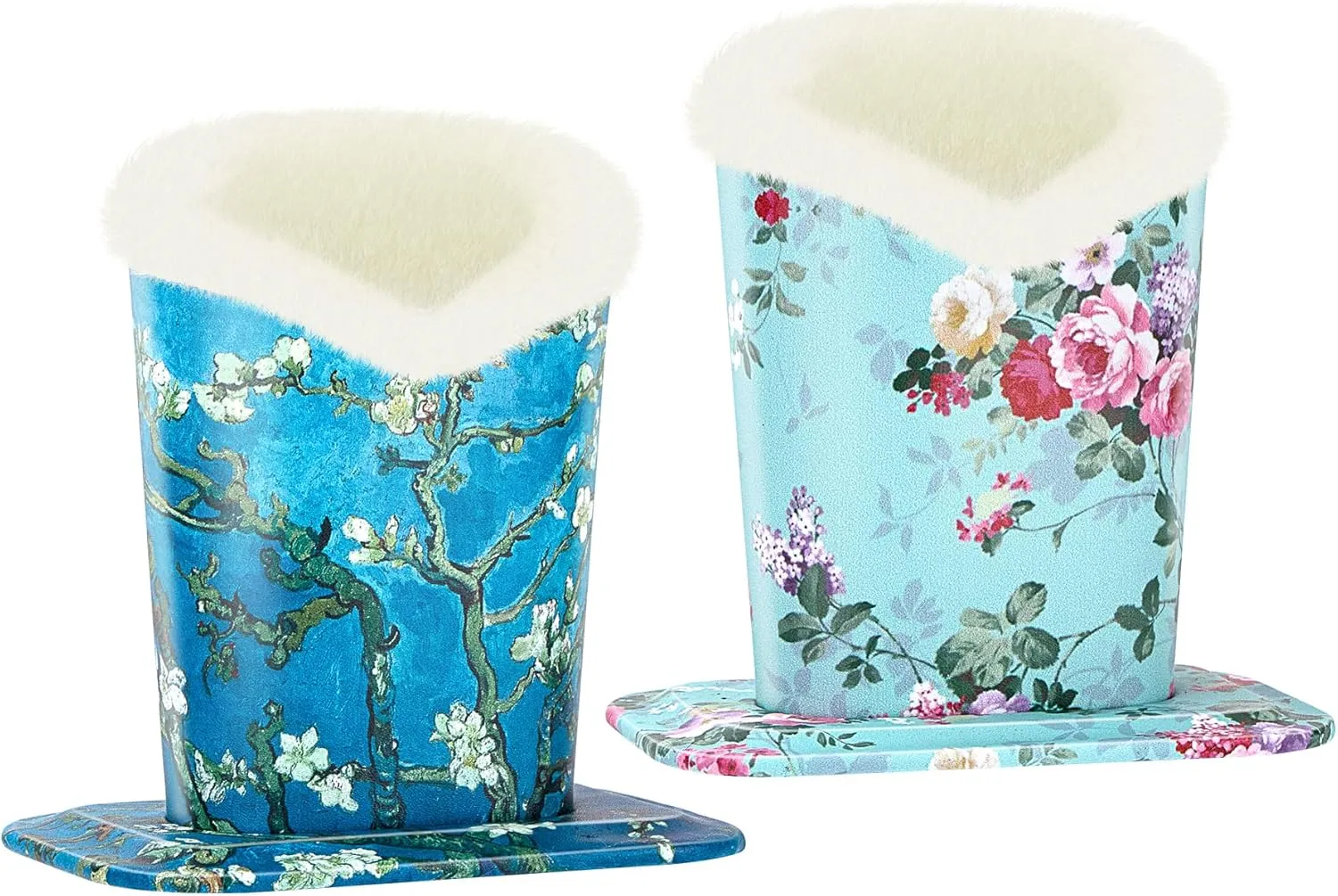 2 Pcs a Set, Plush Lined Eyeglasses Holder Stand Case Protective Glasses Case for Desks