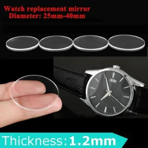 25mm-40mm flat watch glass, 3 pieces of scratch resistant transparent circular crystal glass, watch repair parts size 34.5mm 36mm 37mm 38mm 39mm(29mm)