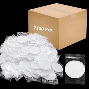 (7100 Pcs) Kheoxusa Individually Wrapped Cotton,Individually Wrapped Cotton Pads,Individually Wrapped Cotton Rounds,Cotton Pads for Face Individual Wrap,Hotel Personal Care Kit Individual Packed-Round
