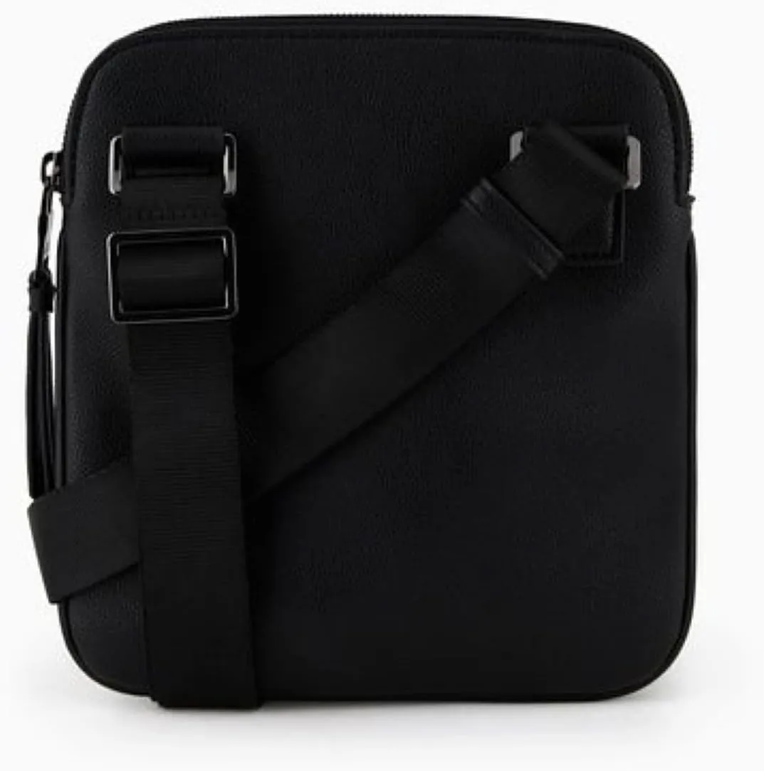 A | X ARMANI EXCHANGE Eco-Leather Flat Crossbody Bag
