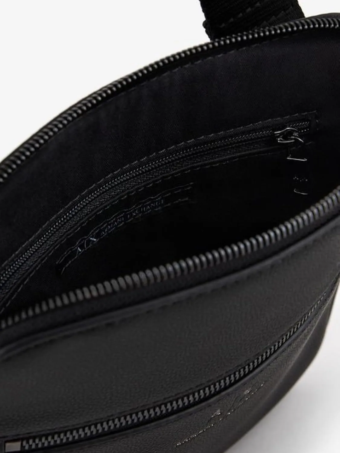A | X ARMANI EXCHANGE Eco-Leather Flat Crossbody Bag