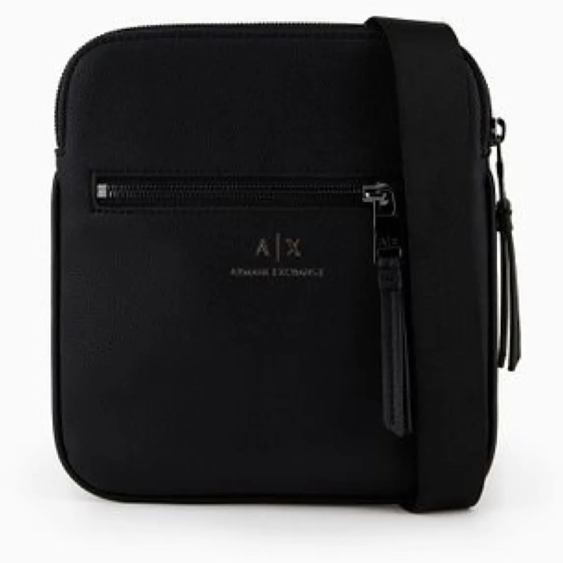 A | X ARMANI EXCHANGE Eco-Leather Flat Crossbody Bag