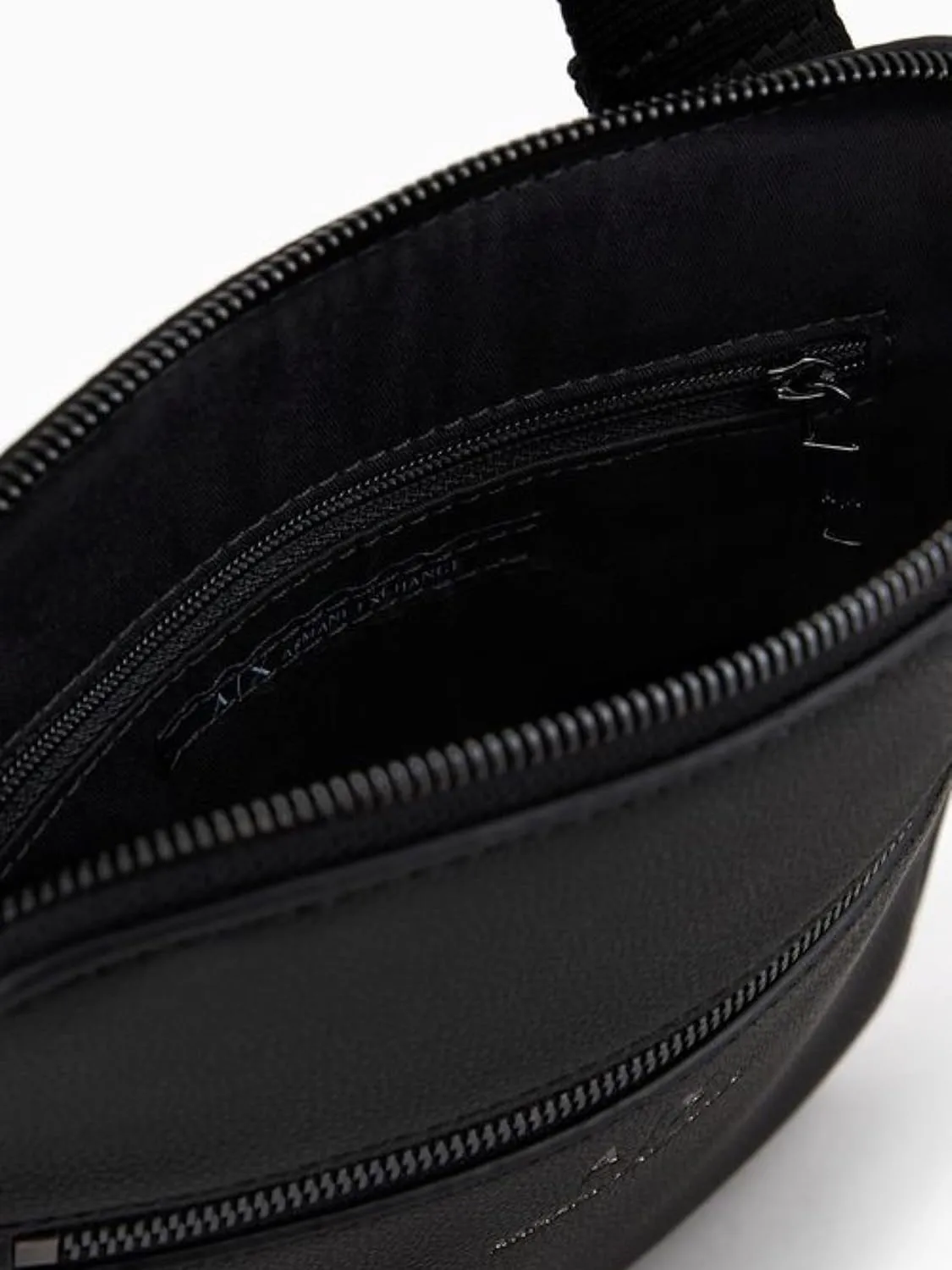 A | X ARMANI EXCHANGE Eco-Leather Flat Crossbody Bag