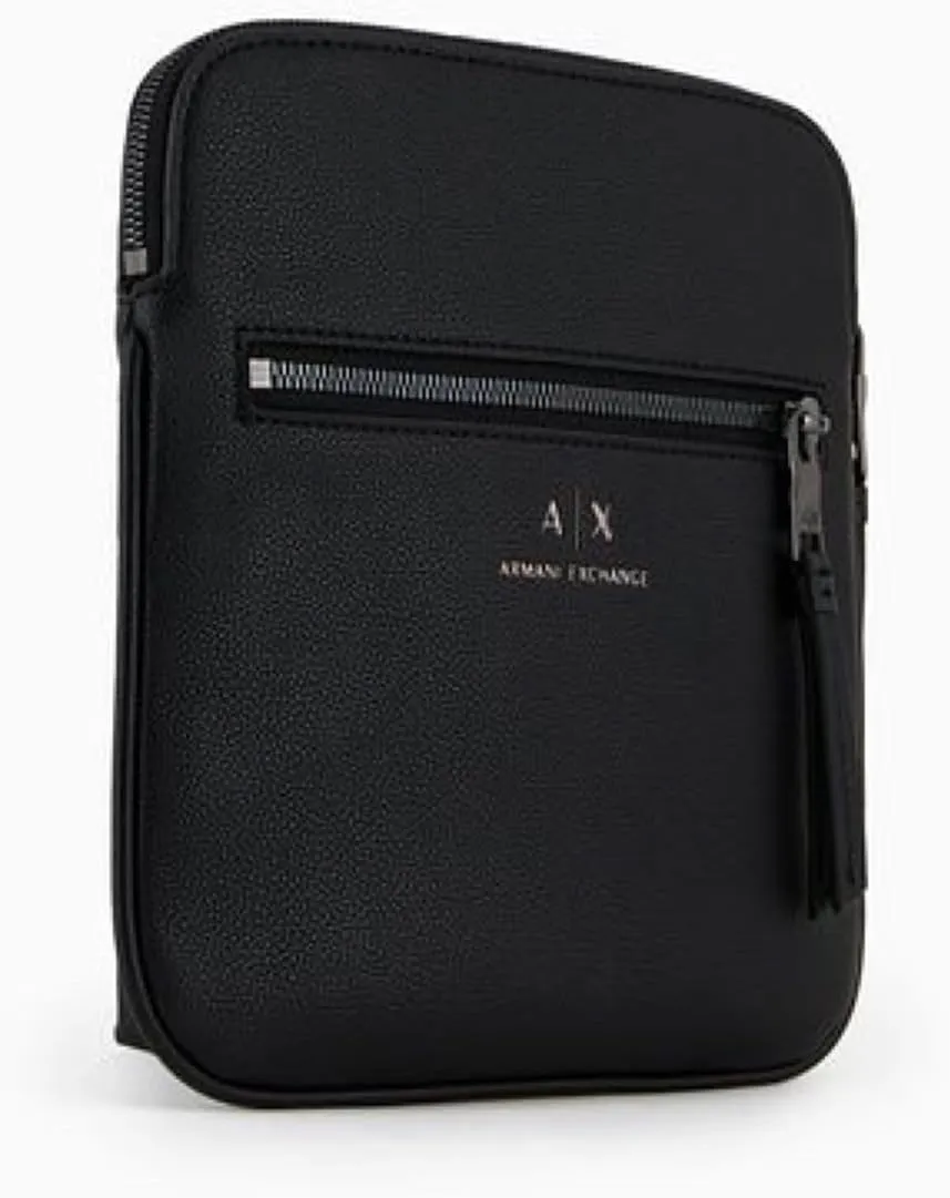 A | X ARMANI EXCHANGE Eco-Leather Flat Crossbody Bag