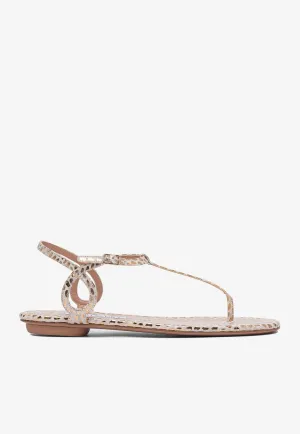 Almost Bare Dragon Leather Flat Sandals