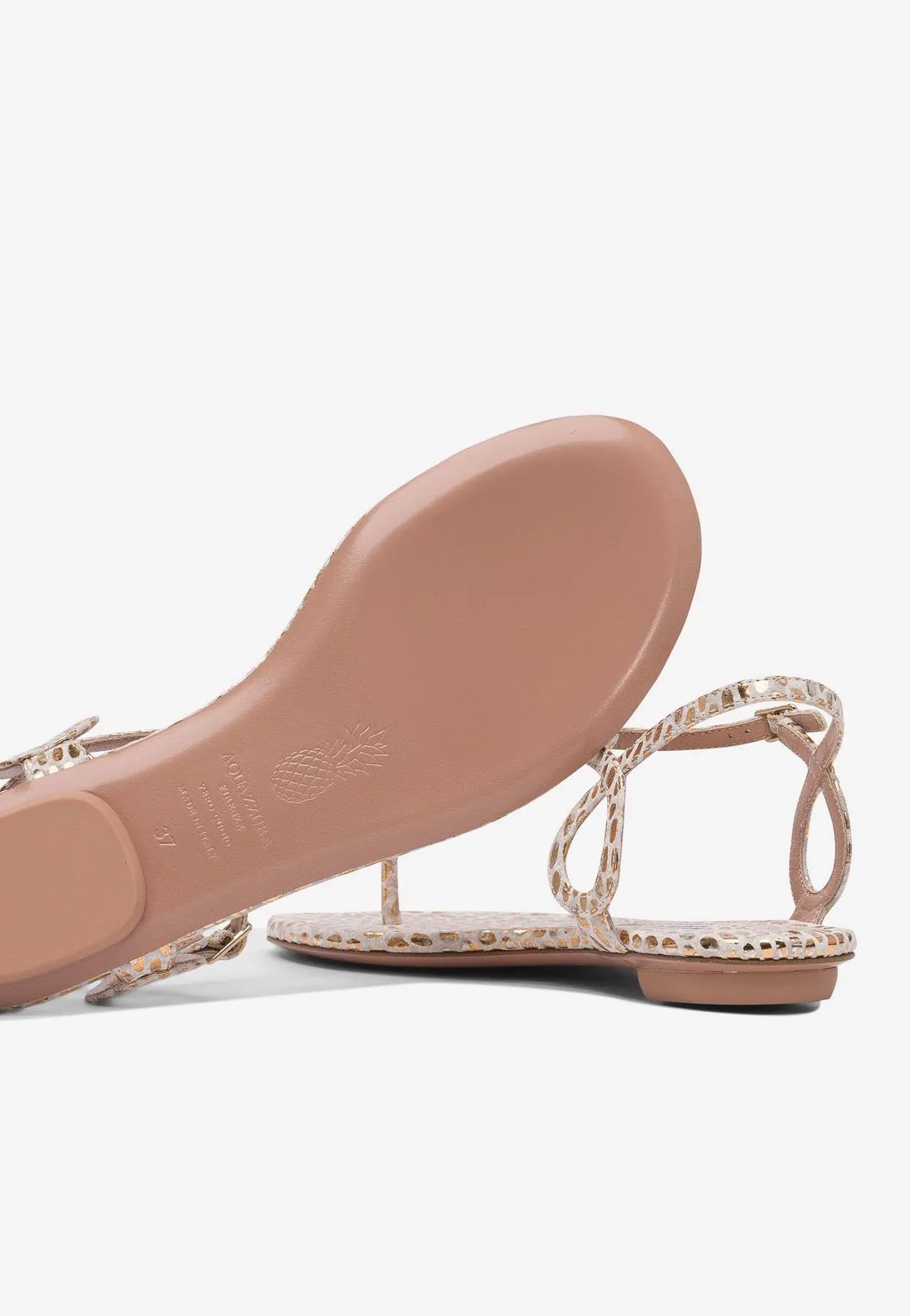 Almost Bare Dragon Leather Flat Sandals