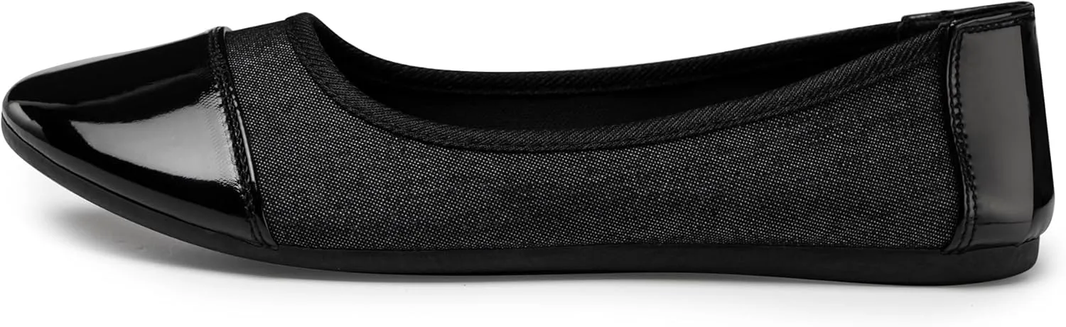 Alpine Swiss Kelly Cap Toe Ballet Flats Two Tone Comfortable Slip On Flat Shoes