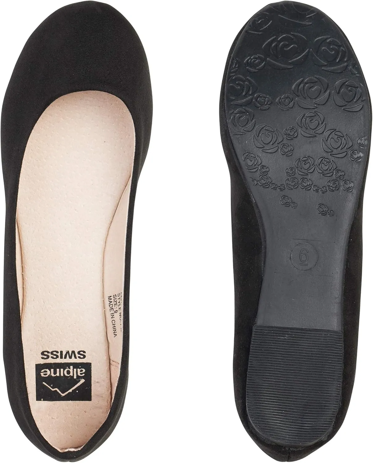 Alpine Swiss Womens Pierina Round Toe Ballet Flats
