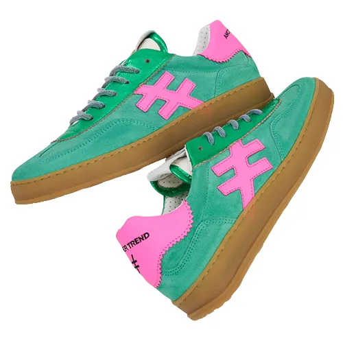 Another Trend Ladies Trainers - A03211 - Green/Pink