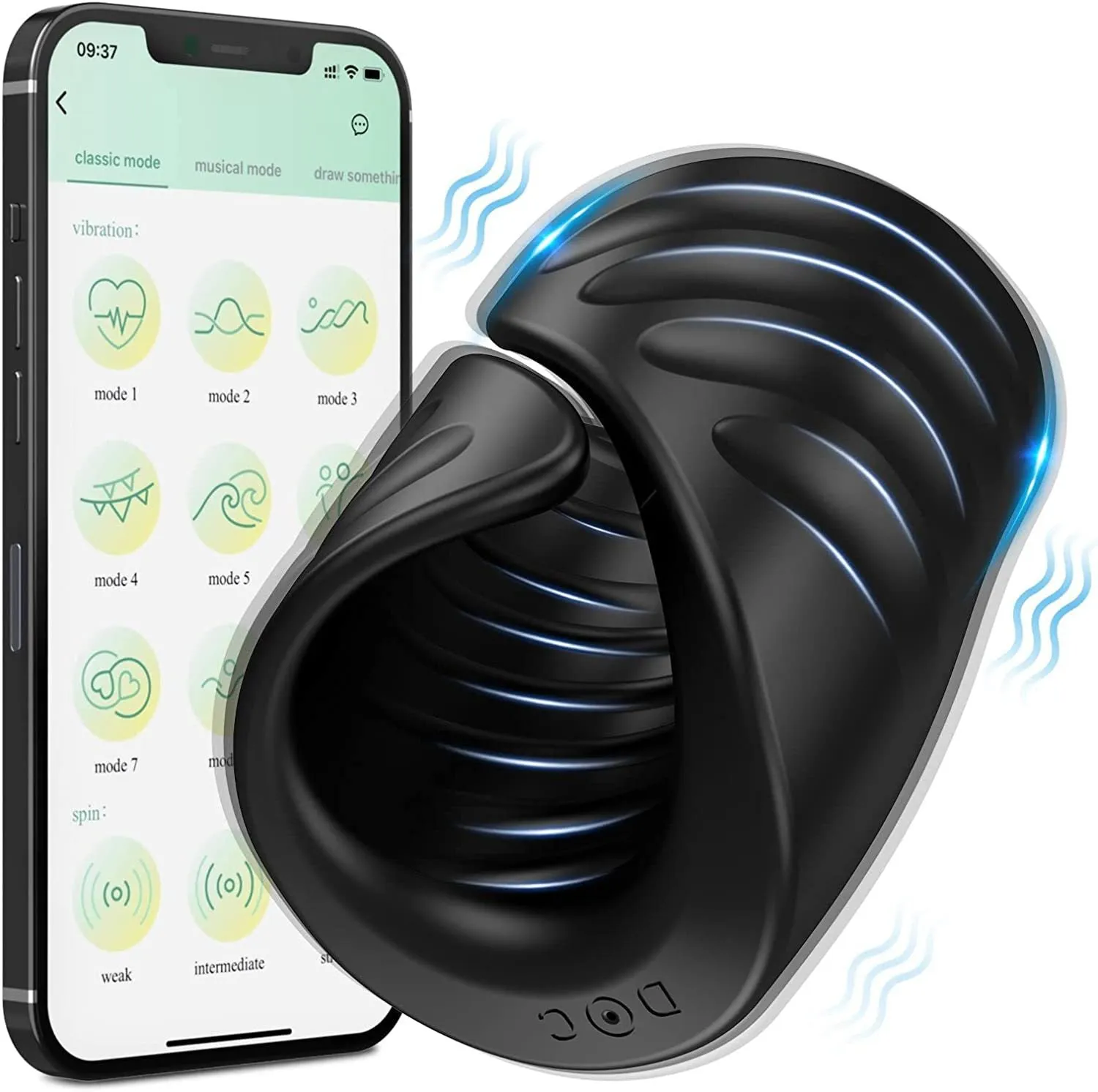 APP Control Male Delay Trainer Masturbator Penis Training Glans Trainer Stimulator Vibrator with APP Control Delay Cock