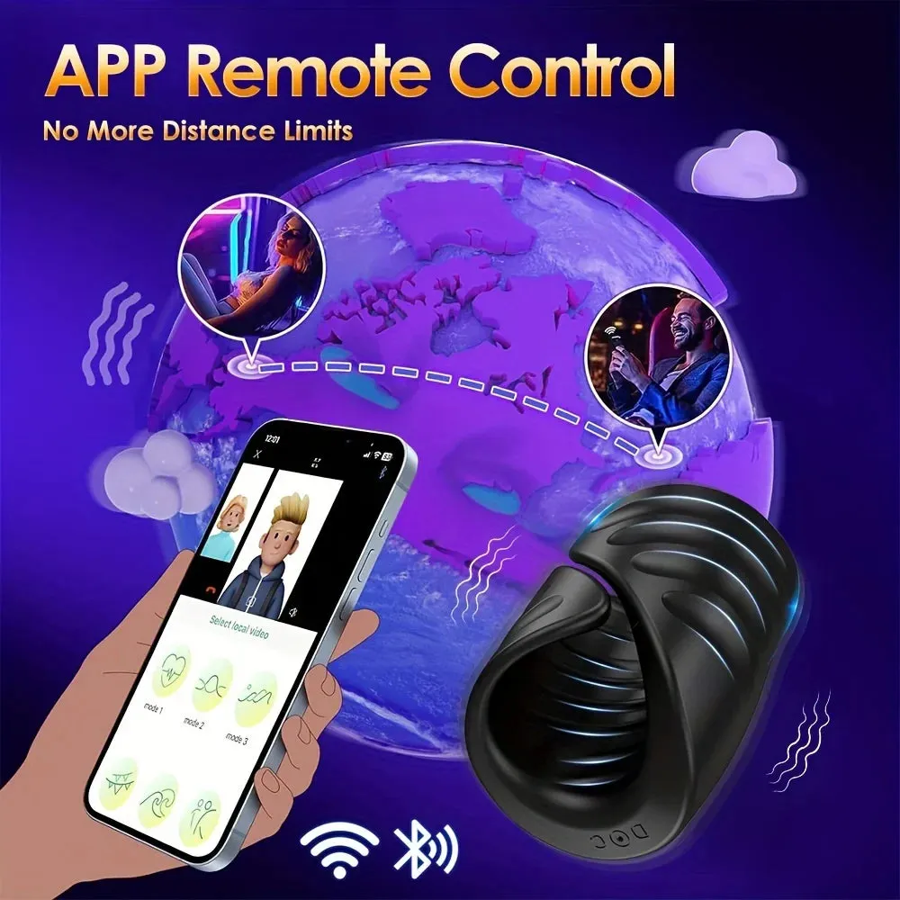 APP Control Male Delay Trainer Masturbator Penis Training Glans Trainer Stimulator Vibrator with APP Control Delay Cock