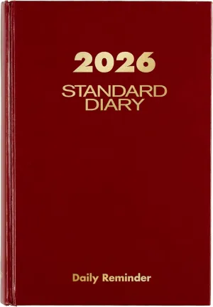 AT-A-GLANCE 2026 Diary, Standard Diary, Daily, 5.75" x 8.25", Small, 12-Month, Hardcover, Red (SD3891326)