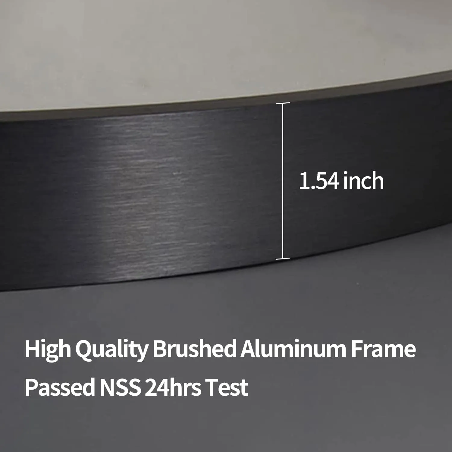 B&C 30" Round Mirror with 1.57" Matte Black Aluminum Frame, Stylish Circle Mirror for Vanity & Bathroom