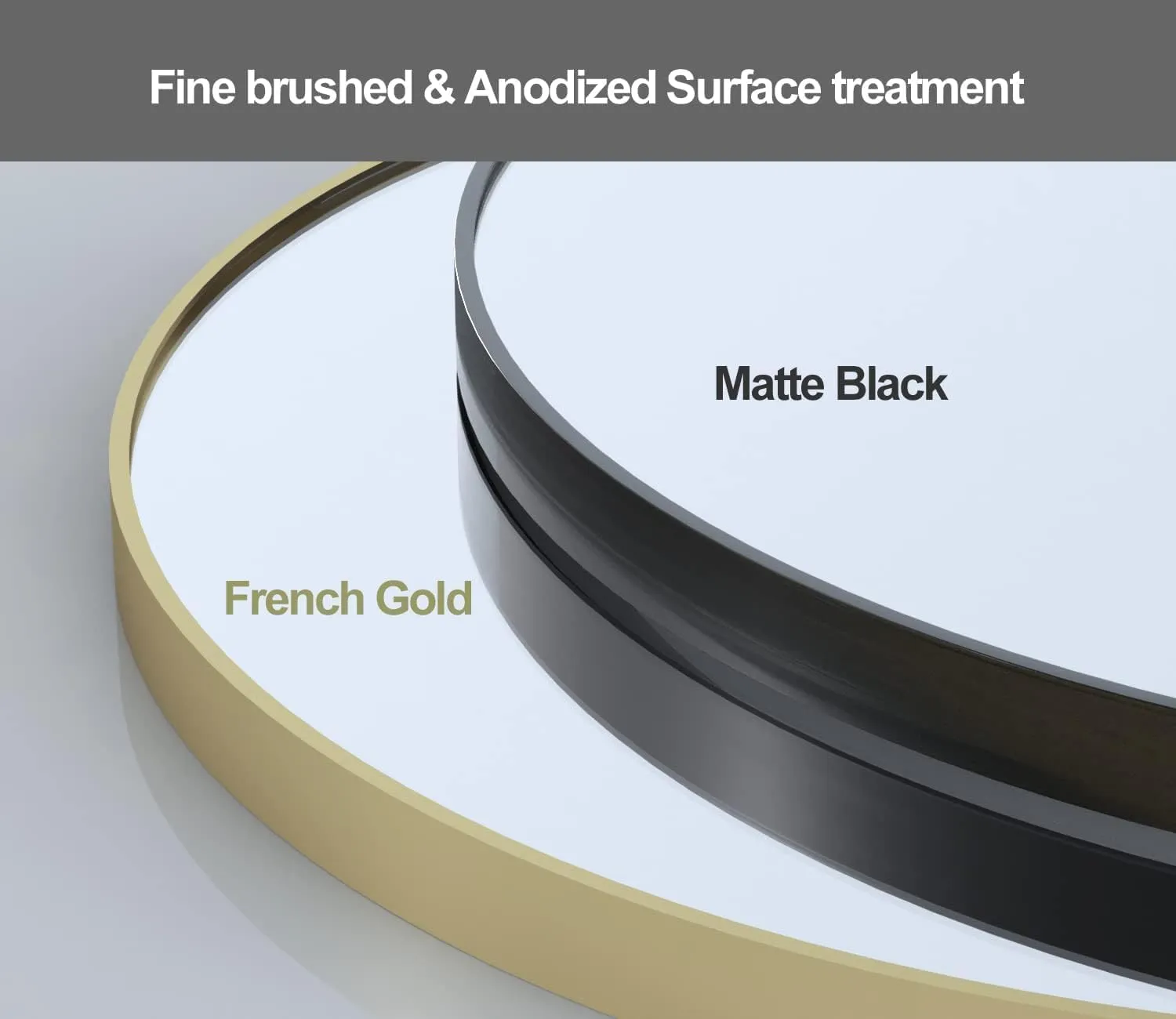 B&C 30" Round Mirror with 1.57" Matte Black Aluminum Frame, Stylish Circle Mirror for Vanity & Bathroom