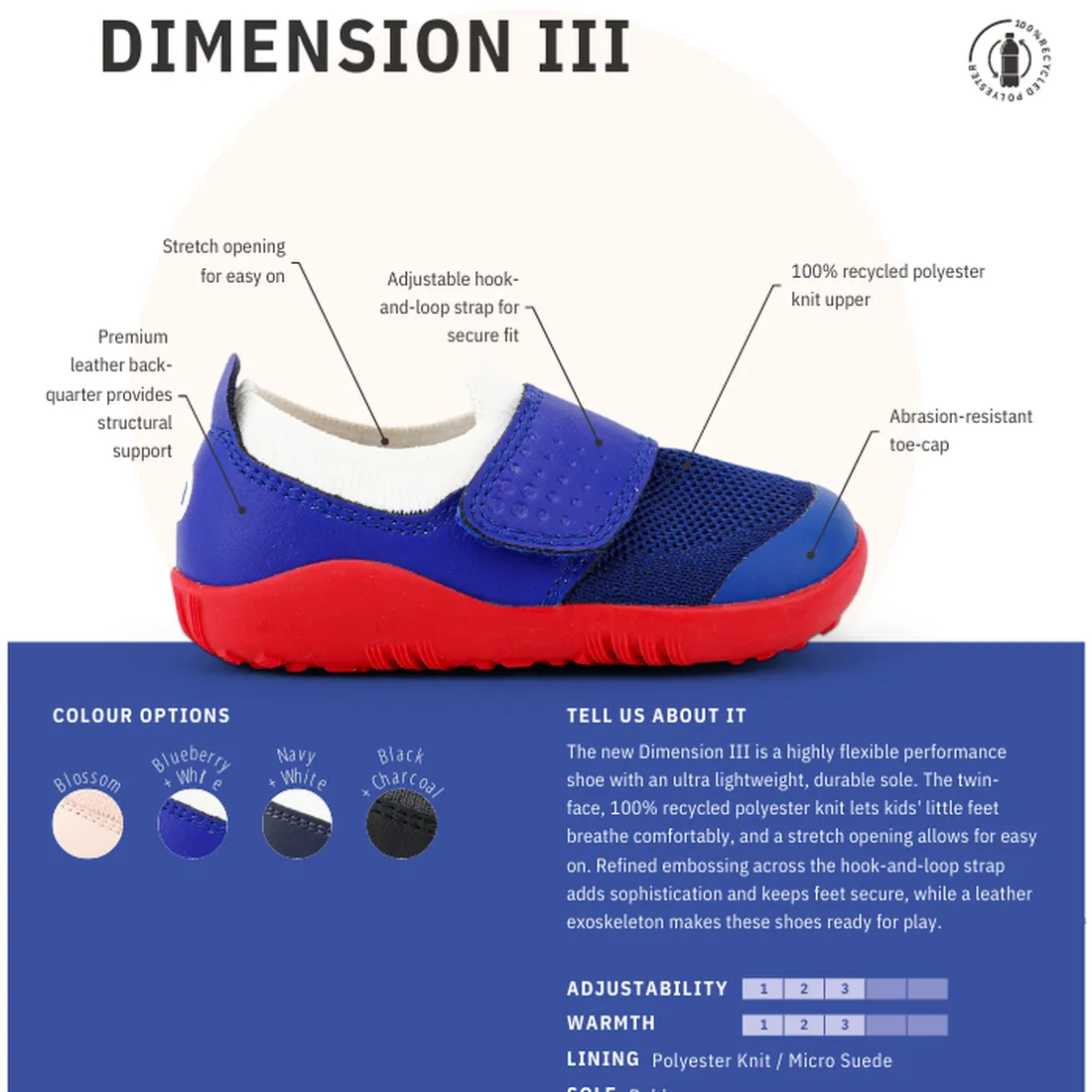 Bobux Kid  Lo Dimension III Black 838604 CLEARANCE