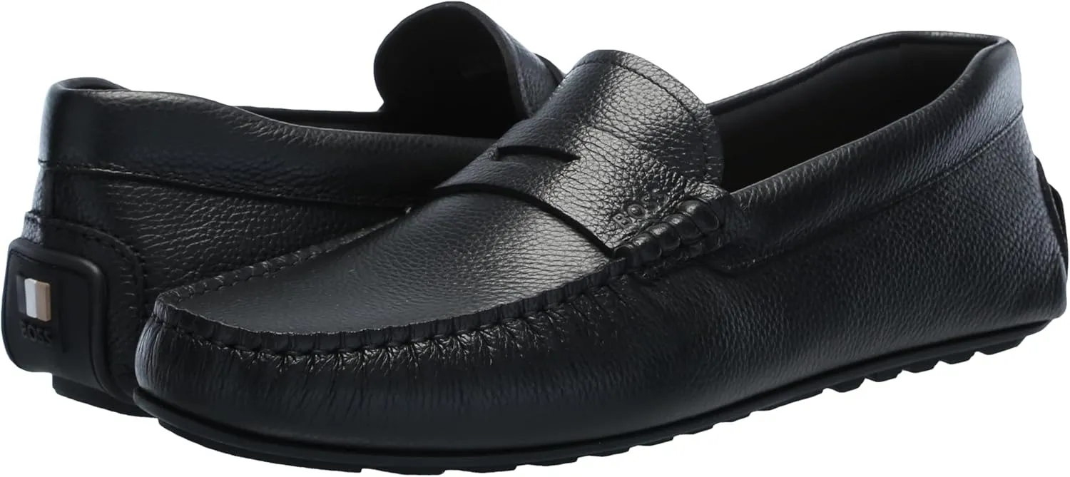 BOSS Women's Noel Grainy Leather Moccasins