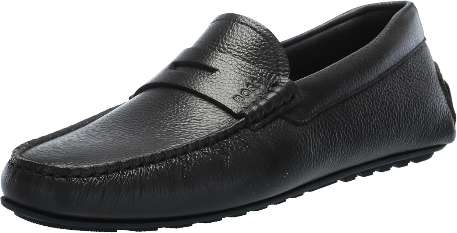 BOSS Women's Noel Grainy Leather Moccasins