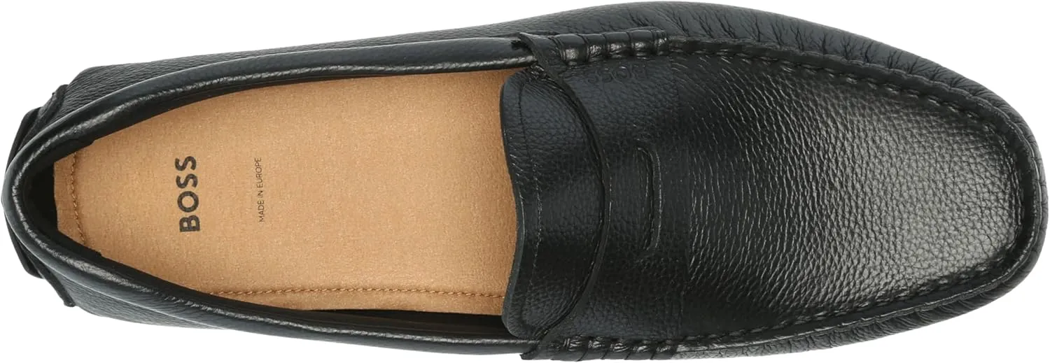 BOSS Women's Noel Grainy Leather Moccasins