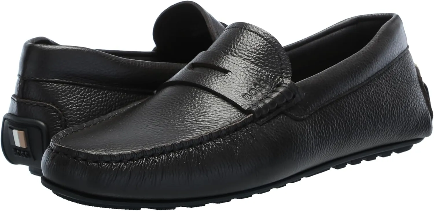 BOSS Women's Noel Grainy Leather Moccasins