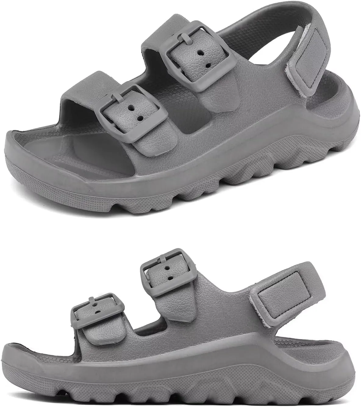 Boys Girls Toddler Little Kid Sandals Buckle Adjustable Water Sandal With Hook Loop Back Strap(Toddler 5-Little Kid 12)