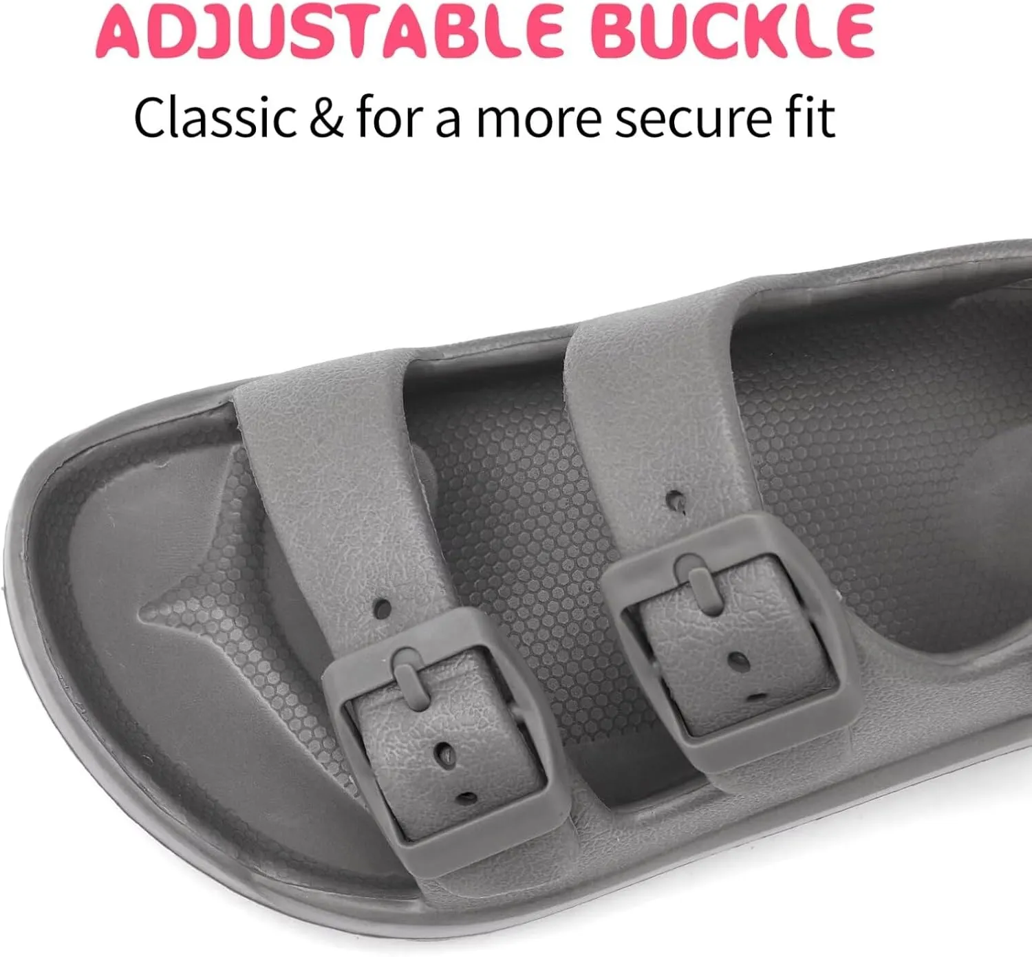 Boys Girls Toddler Little Kid Sandals Buckle Adjustable Water Sandal With Hook Loop Back Strap(Toddler 5-Little Kid 12)