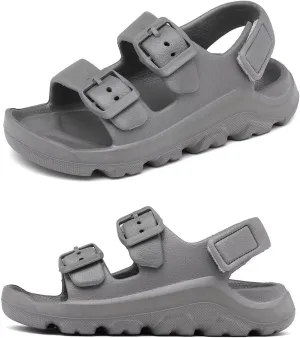 Boys Girls Toddler Little Kid Sandals Buckle Adjustable Water Sandal With Hook Loop Back Strap(Toddler 5-Little Kid 12)