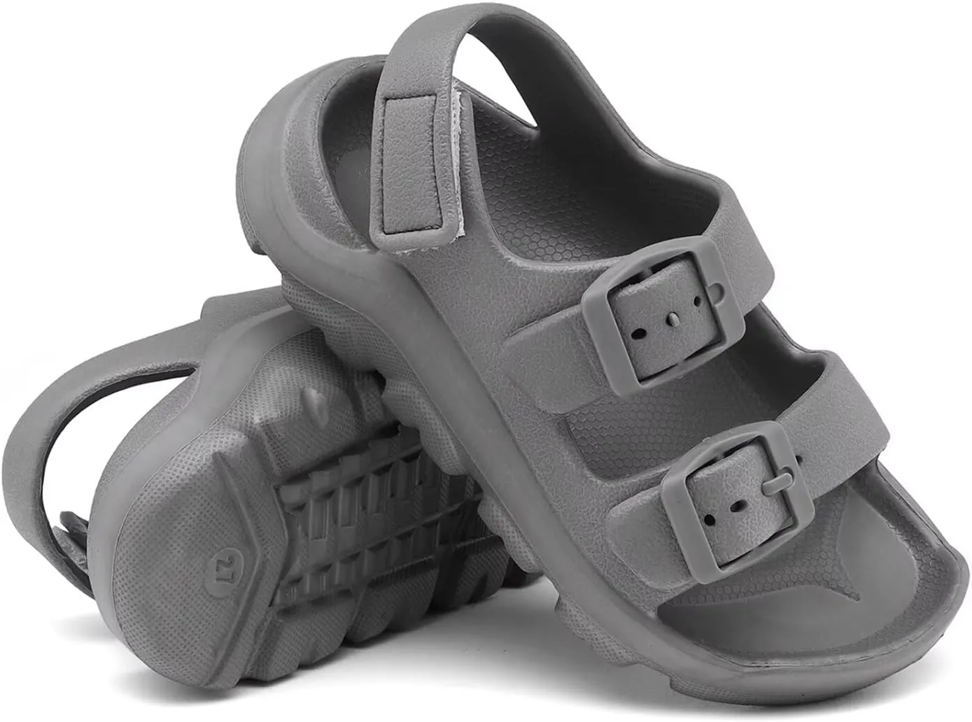 Boys Girls Toddler Little Kid Sandals Buckle Adjustable Water Sandal With Hook Loop Back Strap(Toddler 5-Little Kid 12)