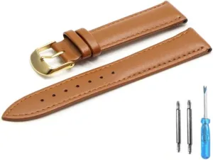Brown Leather Bracelet with Rose Gold Clasp Bracelet 18mm 20mm Watch Band 22mm Watch Strap for All Watch
