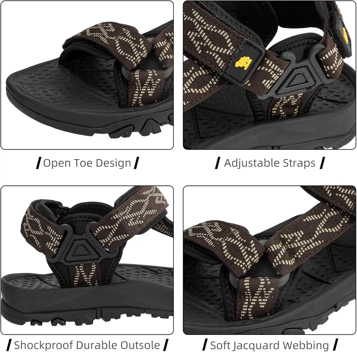 CAMELSPORTS Men’s Sandals Hiking Athletic Sandals Non-slip Water Sandals Comfortable Sport Sandals Open Toe Casual Beach Sandals
