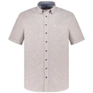 Casa Moda Short Sleeve Shirt Casual Fit Diamond Print Red/Navy
