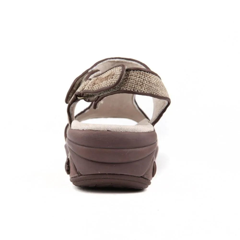 Cassandra Women's Fabric Adjustable Strap Wedge Sandal