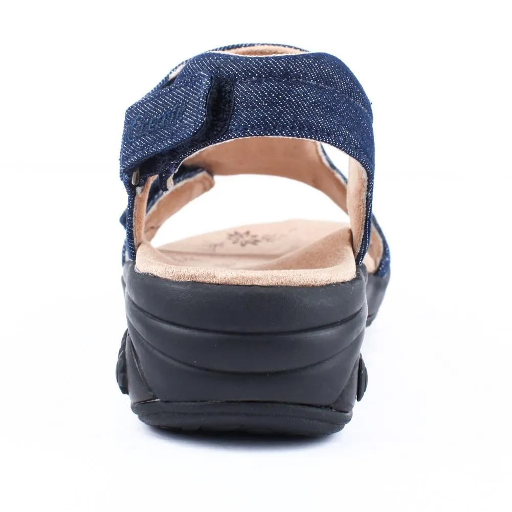 Cassandra Women's Fabric Adjustable Strap Wedge Sandal
