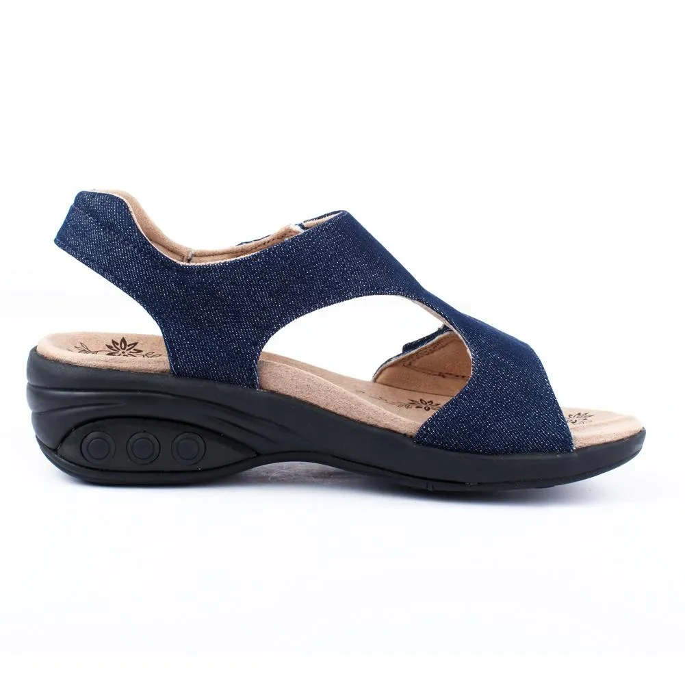 Cassandra Women's Fabric Adjustable Strap Wedge Sandal