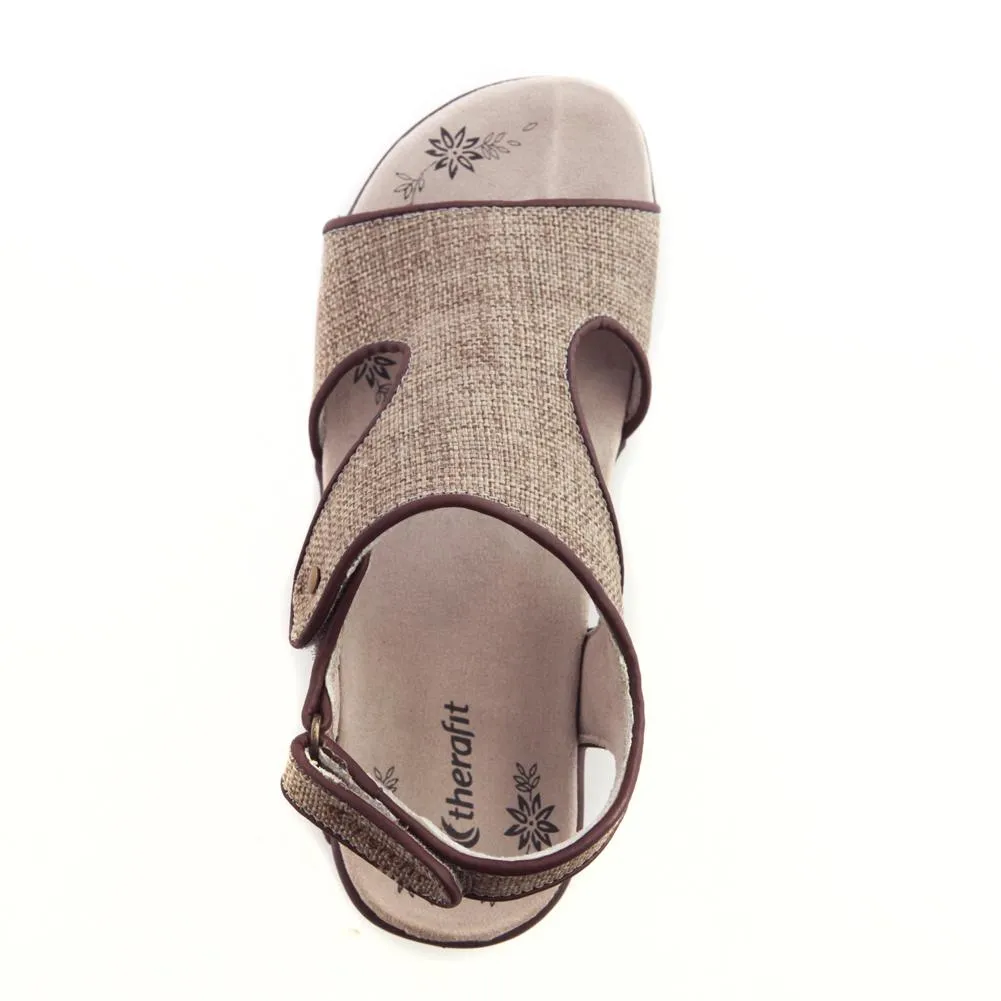 Cassandra Women's Fabric Adjustable Strap Wedge Sandal