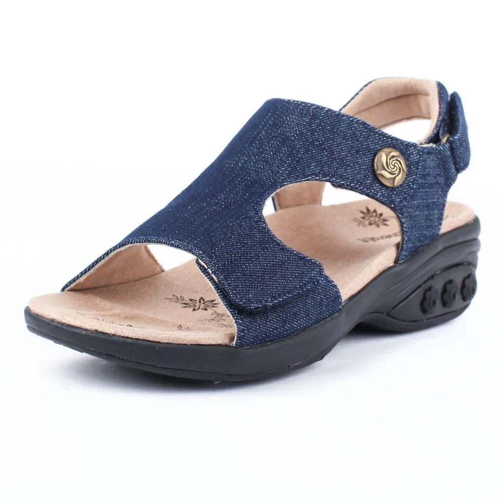 Cassandra Women's Fabric Adjustable Strap Wedge Sandal