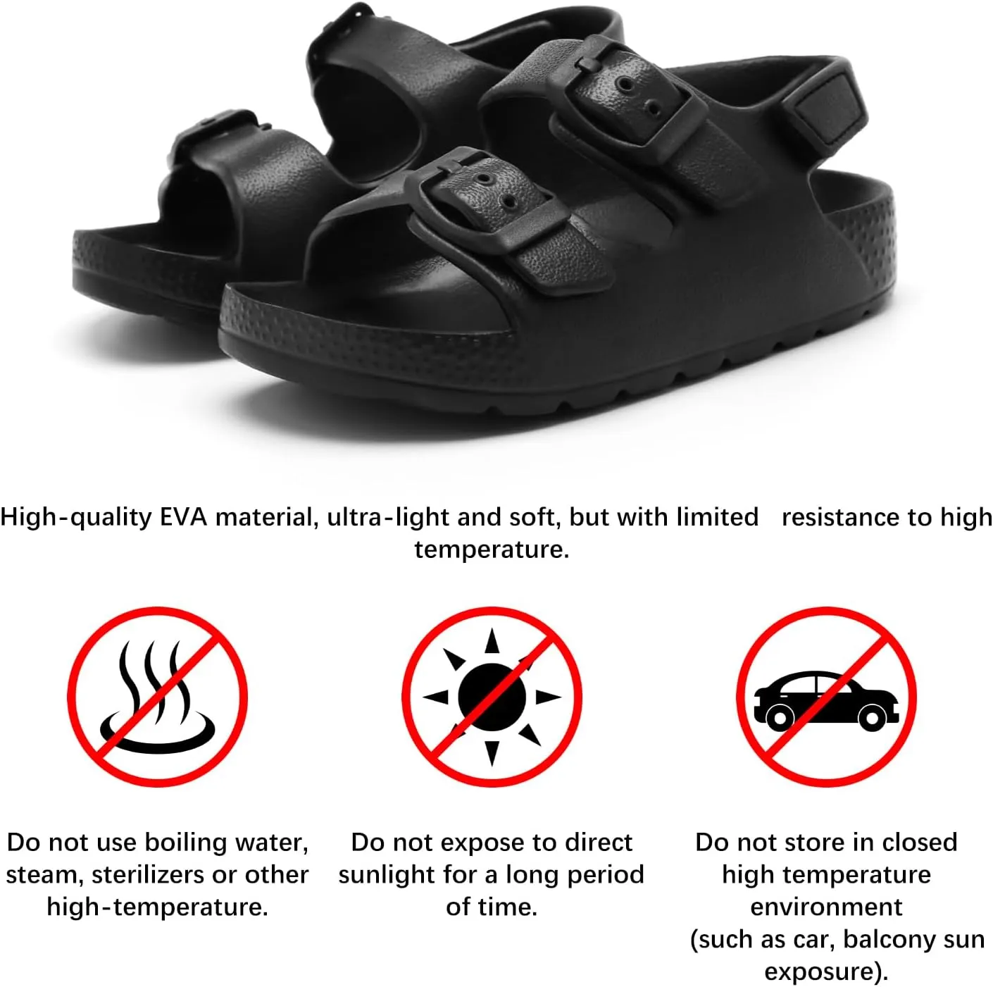 ChayChax Toddler Boys Girls Double Buckle Sandals Children's Adjustable Back Strap Water Sandal