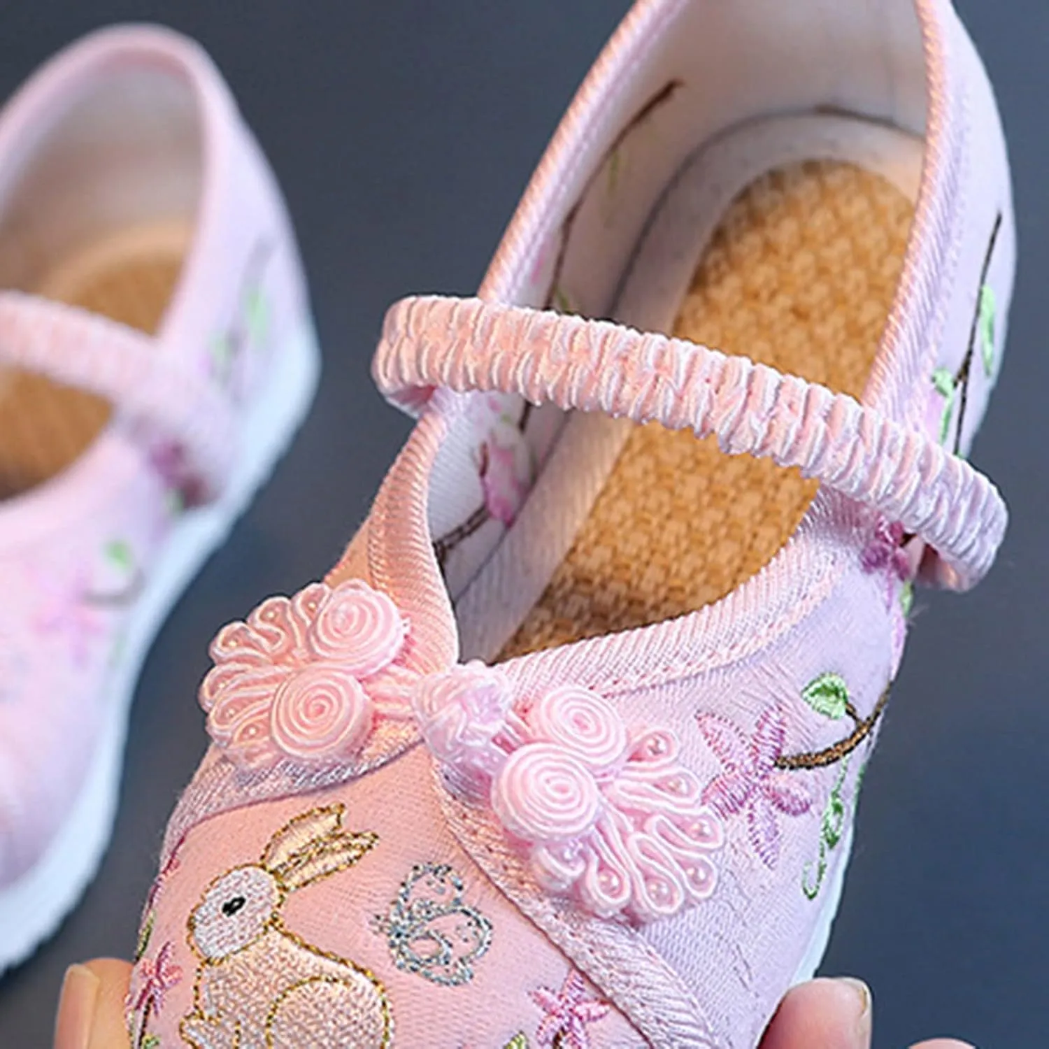 Chinese Traditional Embroidered Shoes Girls Ancient Round Toe Floral Flat𝘀 Fairy Sandals for Teen Girls