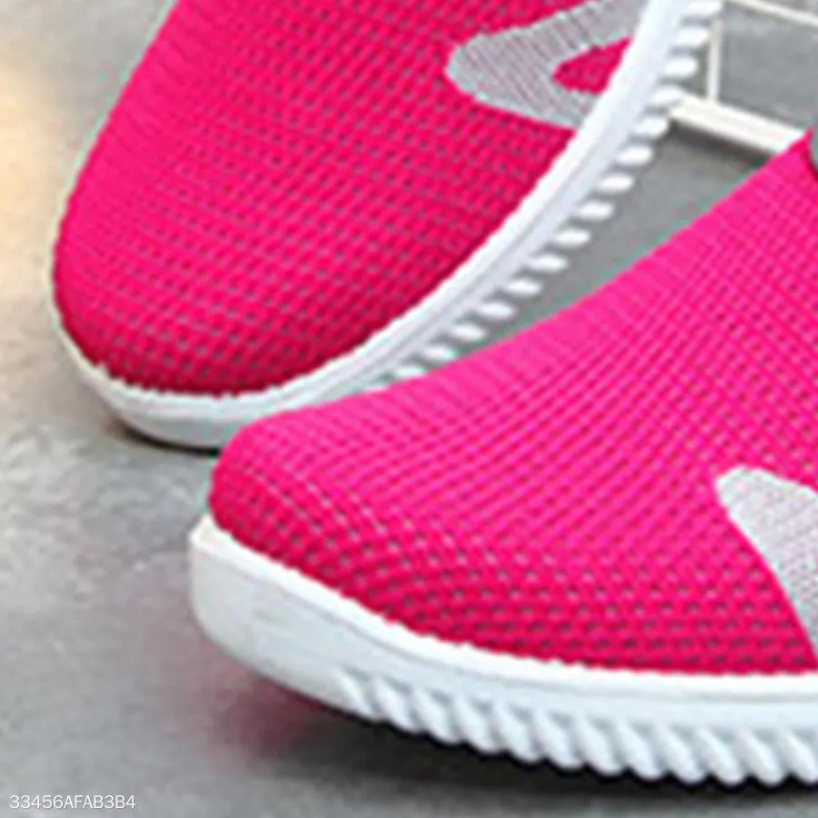 Color Block  Flat  Mesh  Round Toe  Casual Sneakers
