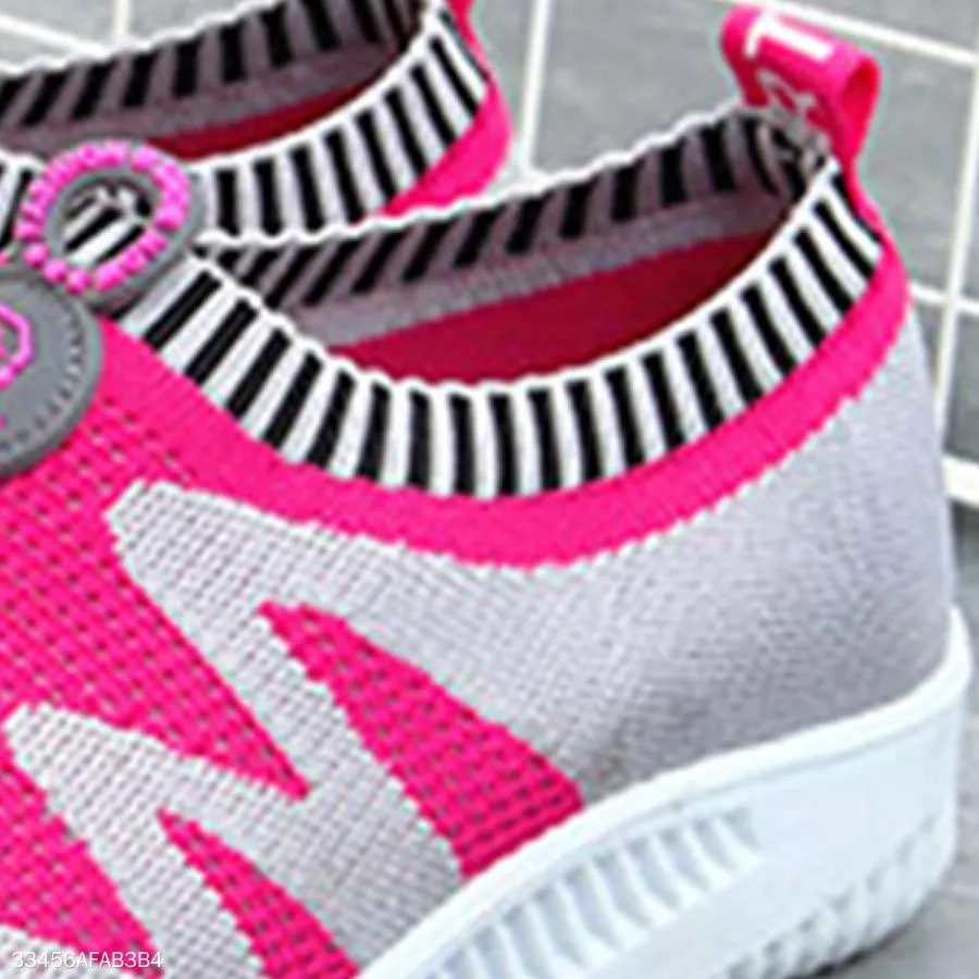 Color Block  Flat  Mesh  Round Toe  Casual Sneakers
