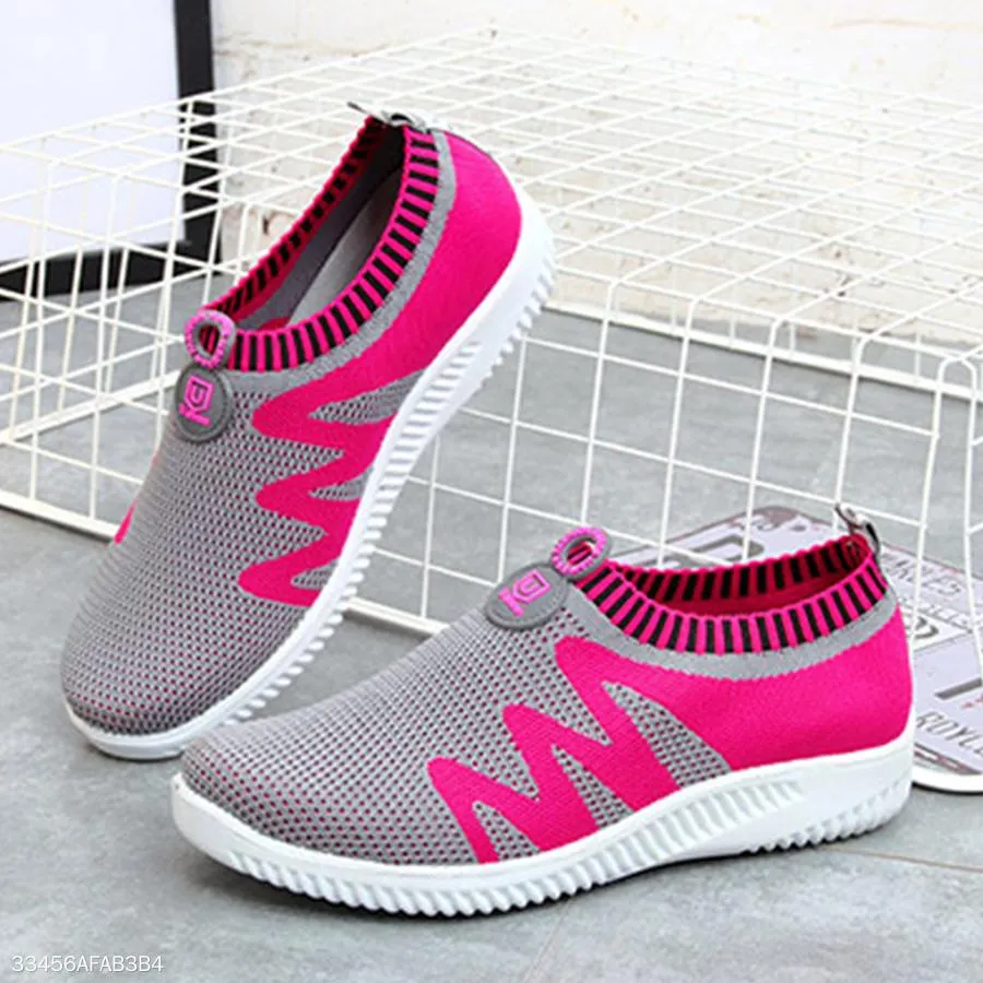 Color Block  Flat  Mesh  Round Toe  Casual Sneakers