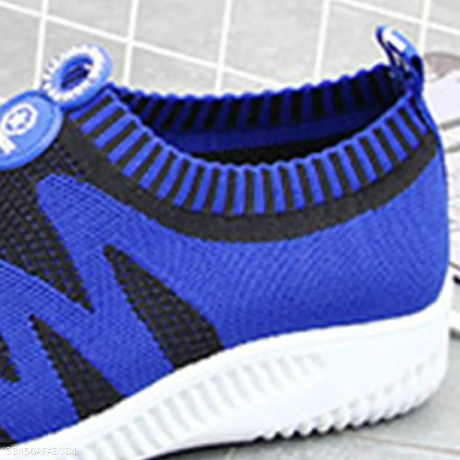 Color Block  Flat  Mesh  Round Toe  Casual Sneakers