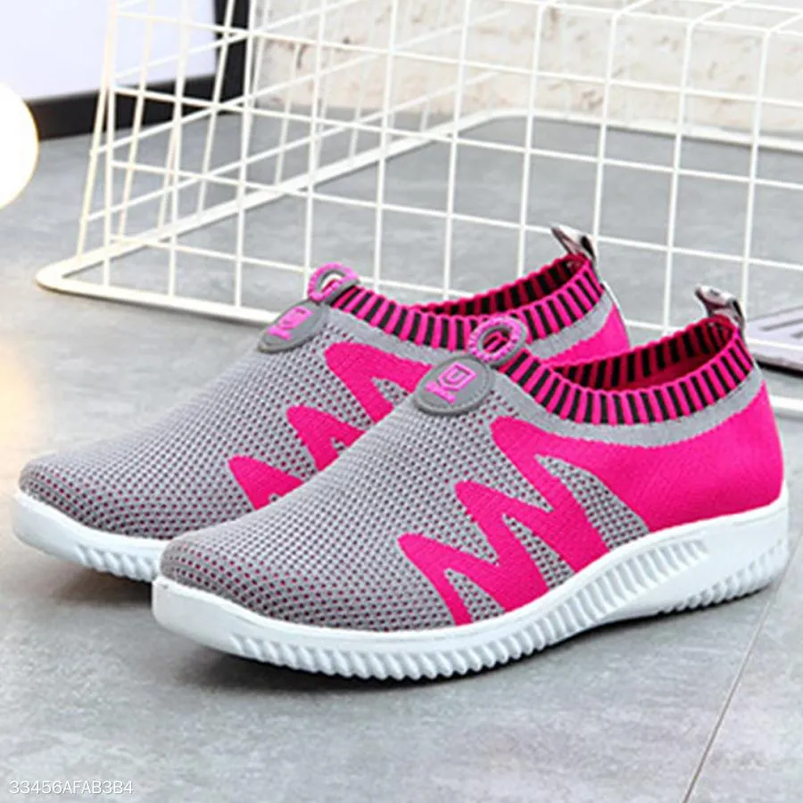 Color Block  Flat  Mesh  Round Toe  Casual Sneakers