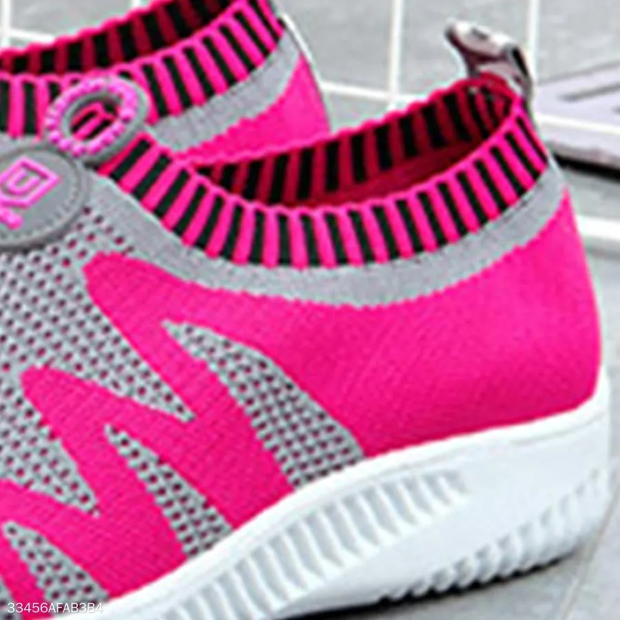 Color Block  Flat  Mesh  Round Toe  Casual Sneakers