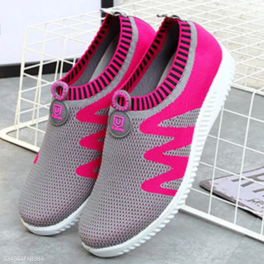 Color Block  Flat  Mesh  Round Toe  Casual Sneakers
