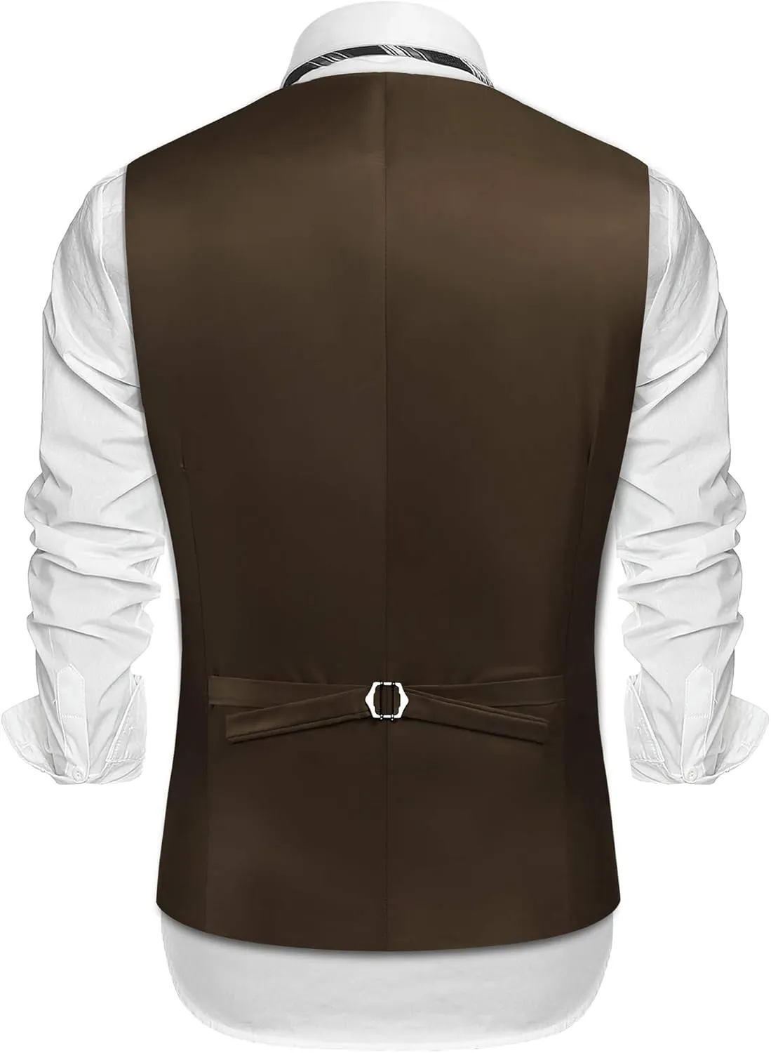 COOFANDY Men's Suede Leather Vest Layered Style Dress Vest Waistcoat