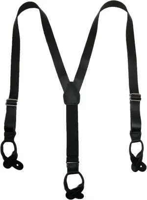 CTM® Men's Coated Leather Button-End Y-Back Suspender with Bachelor Buttons