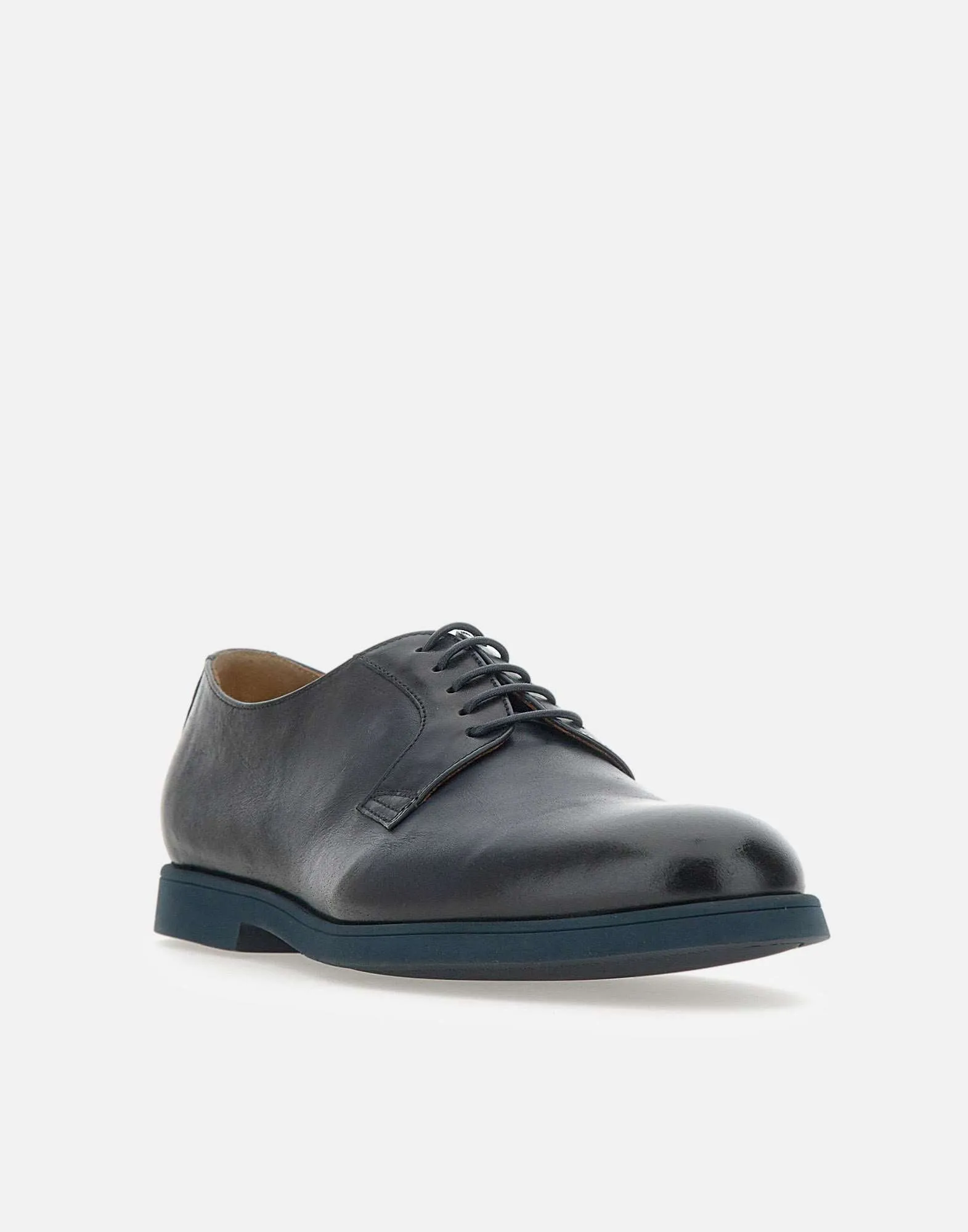 Doucals Triumph Blue Leather Lace Up Shoes